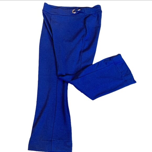 Chico's Flared Dress/Career Pants  Grommet Accent Sz 1R/US 8R Blue #97E - Picture 5 of 11